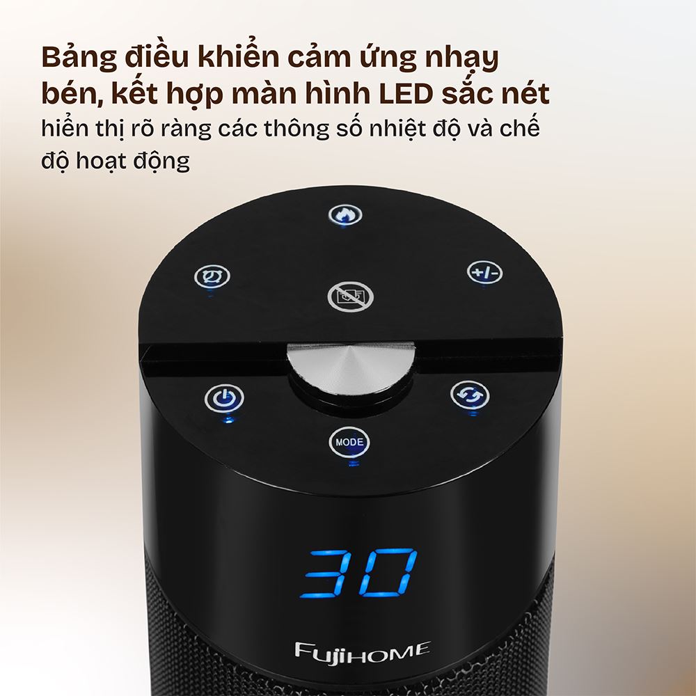 Quạt sưởi gốm FUJIHOME FH1950 Màu Đen