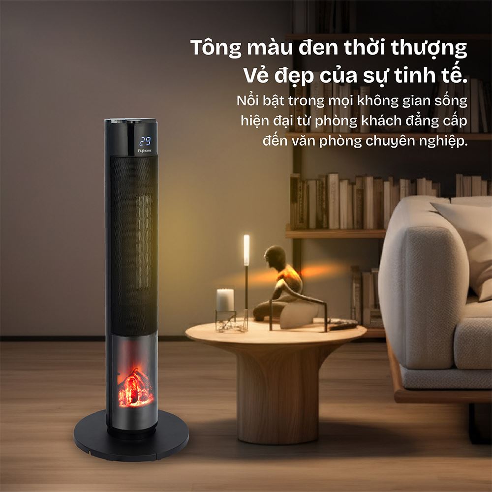 Quạt sưởi gốm FUJIHOME FH1950 Màu Đen