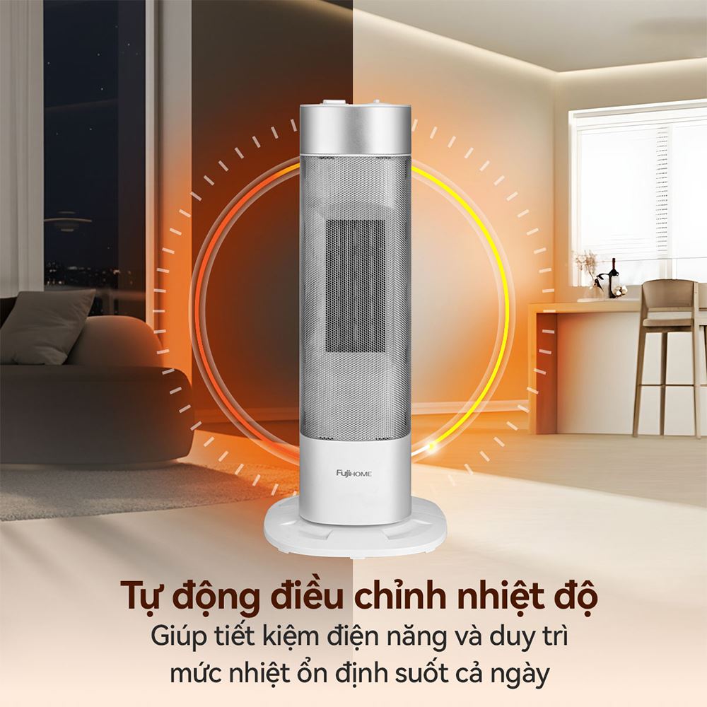 Quạt sưởi gốm FUJIHOME FH3100M Màu Trắng