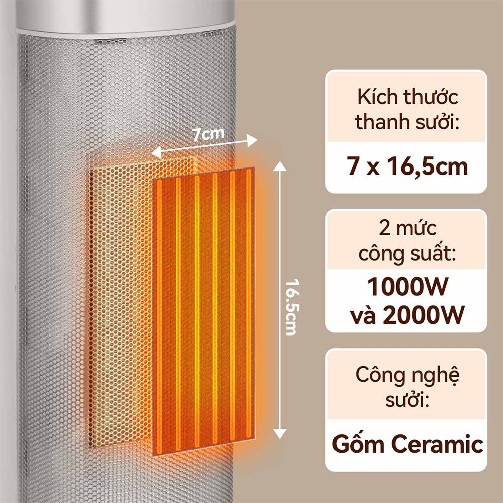 Quạt sưởi gốm FUJIHOME FH3100M Màu Trắng