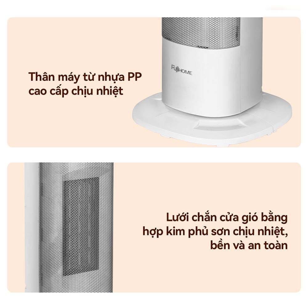 Quạt sưởi gốm FUJIHOME FH3100M Màu Trắng