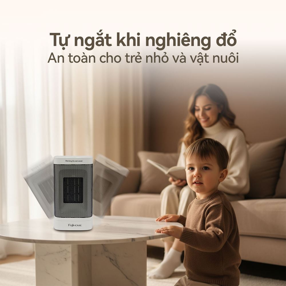 Quạt sưởi gốm FUJIHOME FH600 Màu Trắng