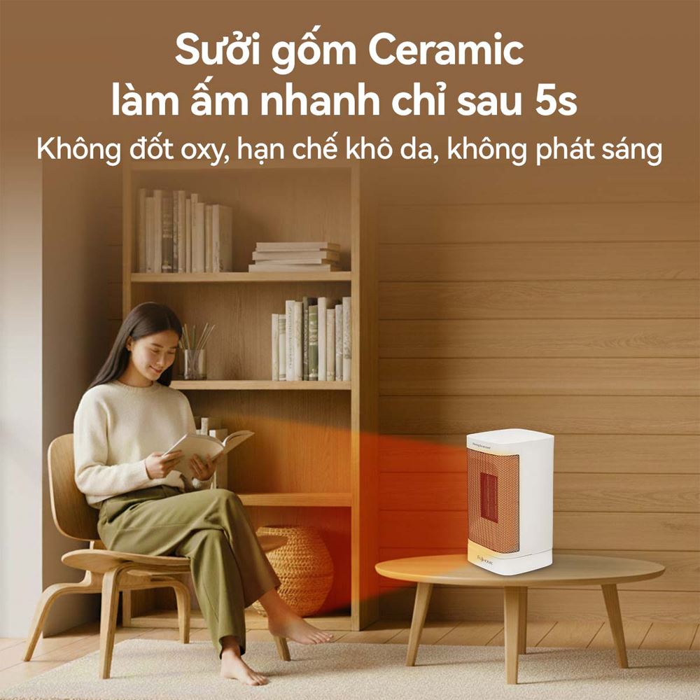 Quạt sưởi gốm FUJIHOME FH600 Màu Trắng