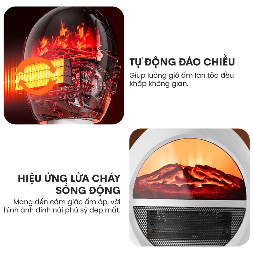 Quạt sưởi để bàn FUJIHOME FH09 Màu Trắng