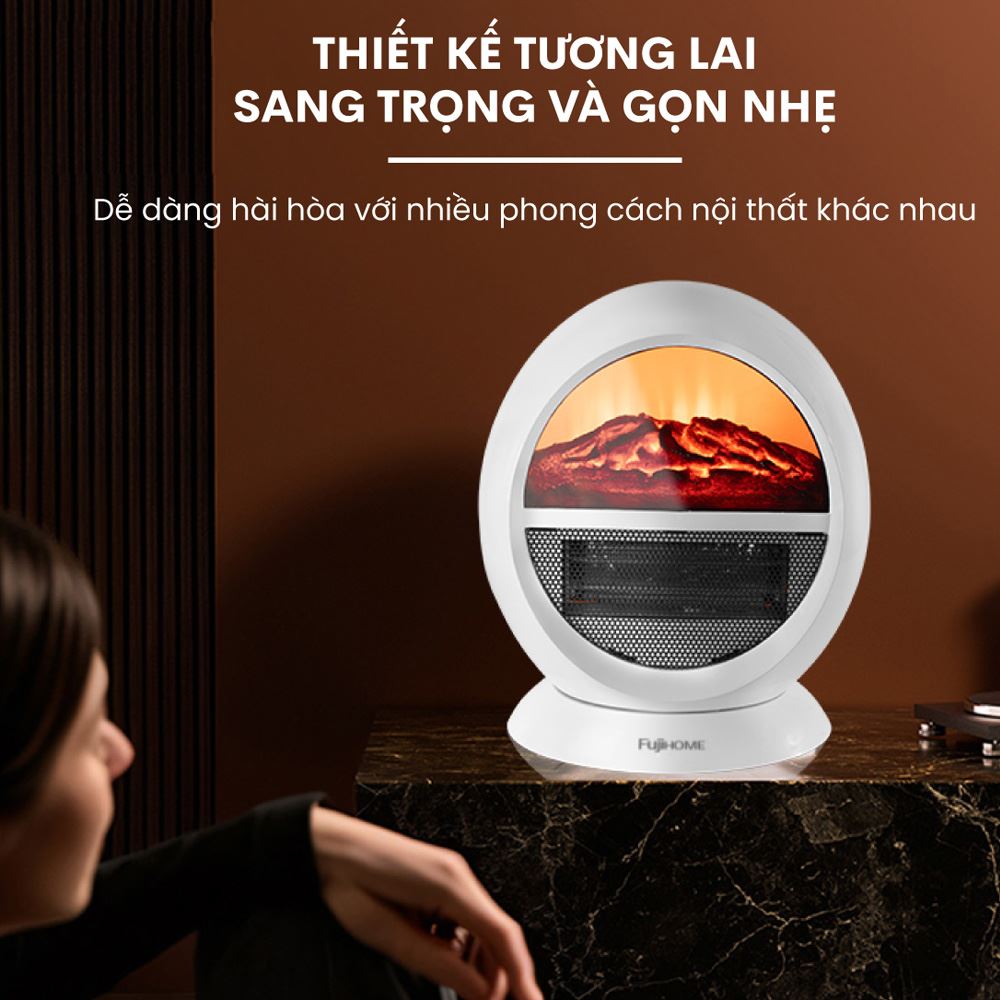 Quạt sưởi để bàn FUJIHOME FH09 Màu Trắng