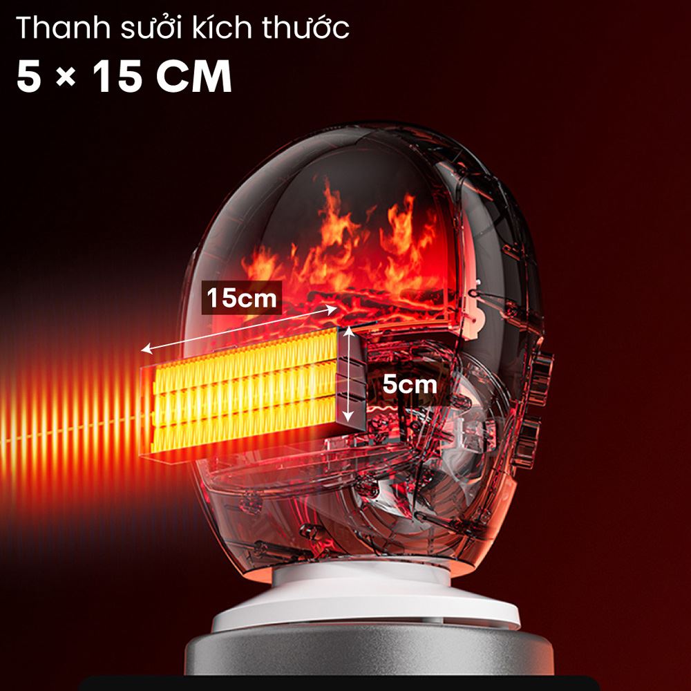 Quạt sưởi để bàn FUJIHOME FH09 Màu Trắng