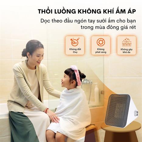Quạt sưởi gốm FUJIHOME FH1100 Màu Trắng