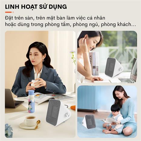 Quạt sưởi gốm FUJIHOME FH1100 Màu Trắng