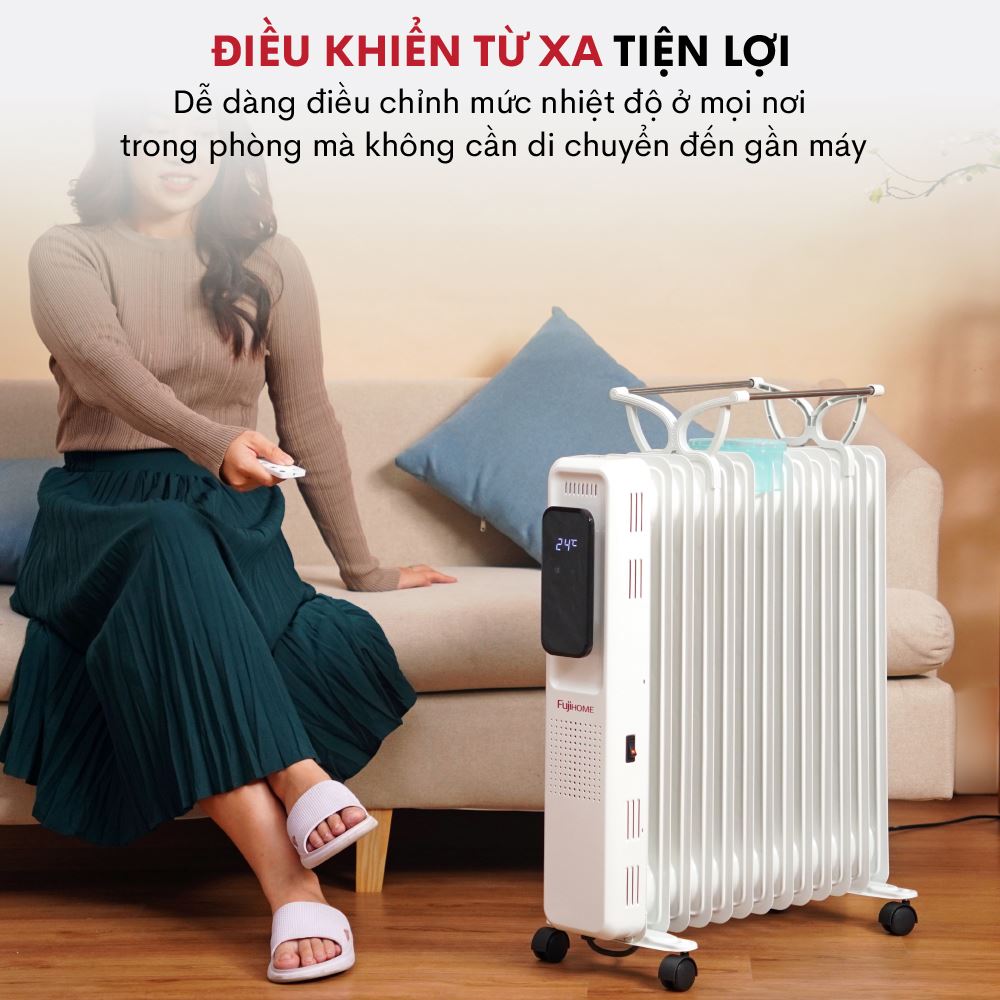 Máy sưởi dầu FUJIHOME OH8613 Màu Trắng