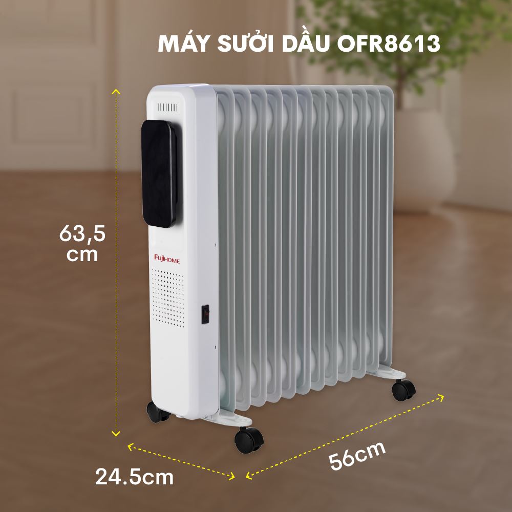 Máy sưởi dầu FUJIHOME OH8613 Màu Trắng
