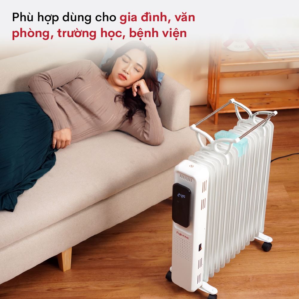 Máy sưởi dầu FUJIHOME OH8613 Màu Trắng