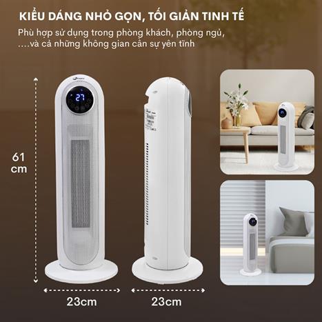 Quạt sưởi gốm FUJIE CH-2300 Màu Trắng
