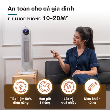 Quạt sưởi gốm FUJIE CH-2300 Màu Trắng