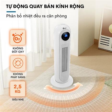 Quạt sưởi gốm FUJIE CH-2300 Màu Trắng