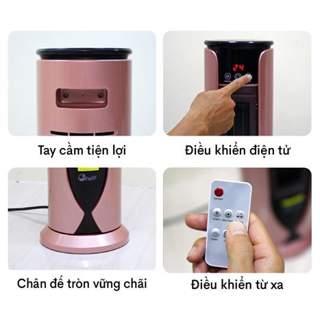 Quạt sưởi gốm FujiE CH-1600RM Màu Đen hồng