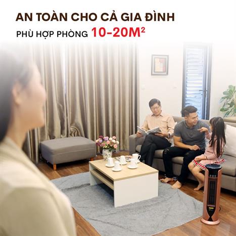 Quạt sưởi gốm FujiE CH-1600RM Màu Đen hồng