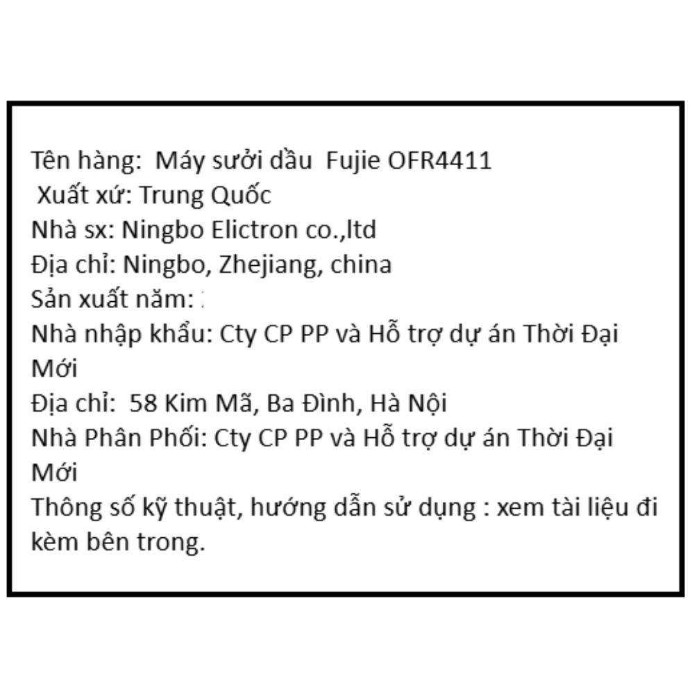 Máy sưởi dầu FujiE OFR4411 Màu Trắng