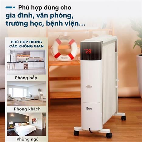 Máy sưởi dầu FujiE OFR7813 Màu Trắng - Đen