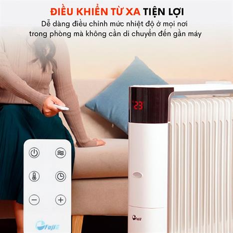 Máy sưởi dầu FujiE OFR7813 Màu Trắng - Đen