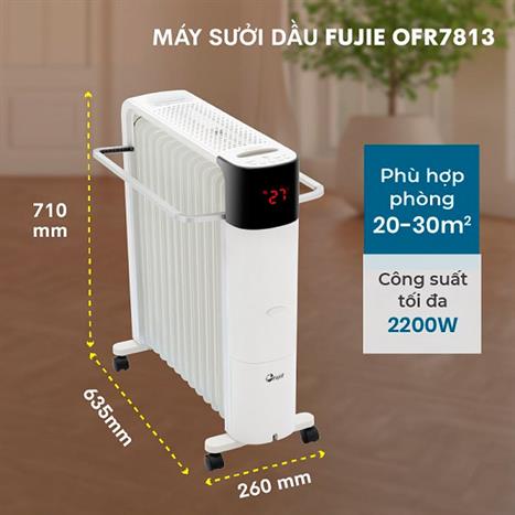 Máy sưởi dầu FujiE OFR7813 Màu Trắng - Đen
