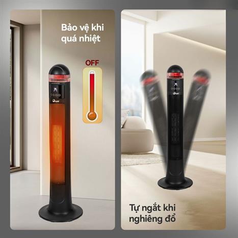 Máy sưởi gốm FujiE VH221 Màu Đen