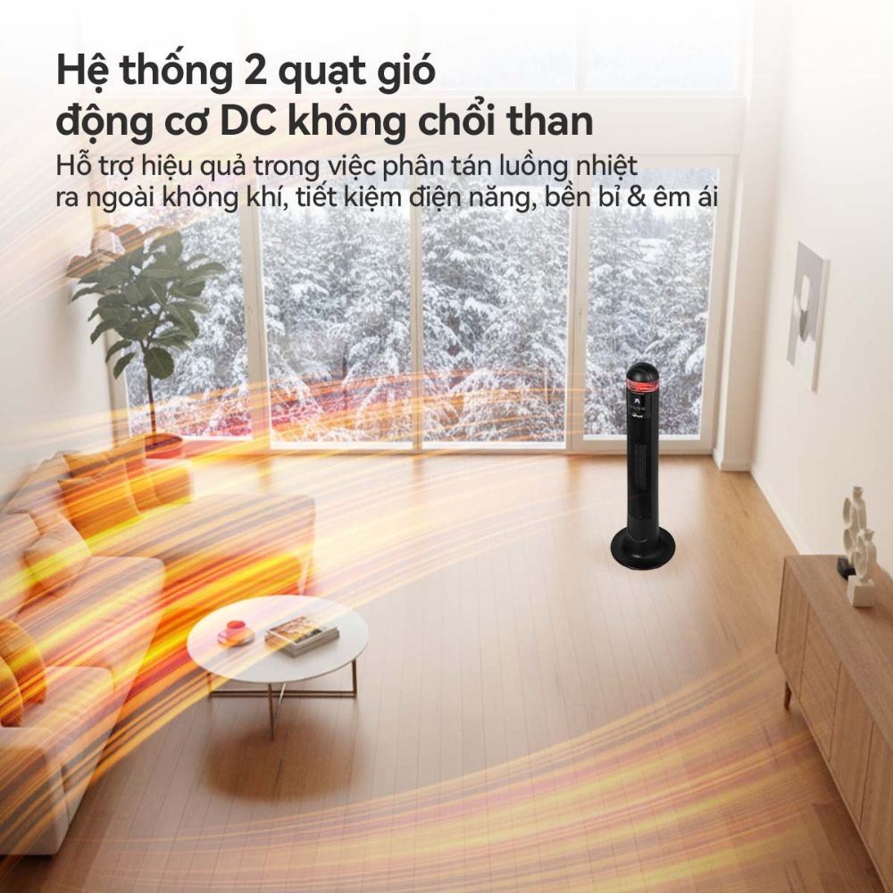 Máy sưởi gốm FujiE VH221 Màu Đen
