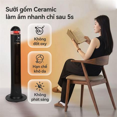 Máy sưởi gốm FujiE VH221 Màu Đen