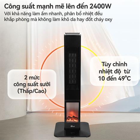 Máy sưởi gốm FujiE VH08 Màu Đen