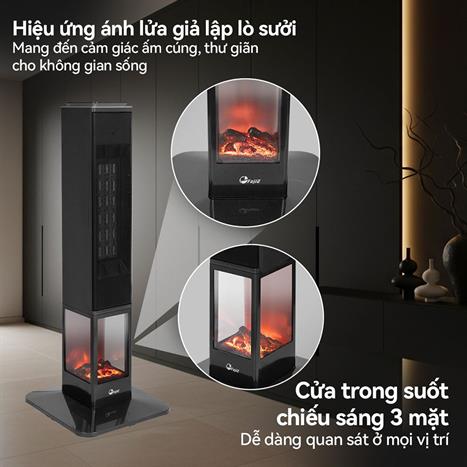 Máy sưởi gốm FujiE VH08 Màu Đen