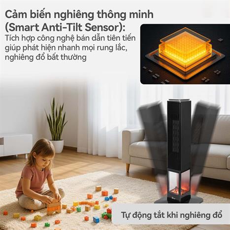 Máy sưởi gốm FujiE VH08 Màu Đen