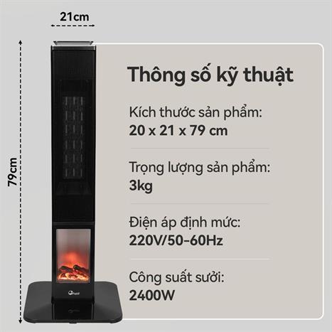 Máy sưởi gốm FujiE VH08 Màu Đen