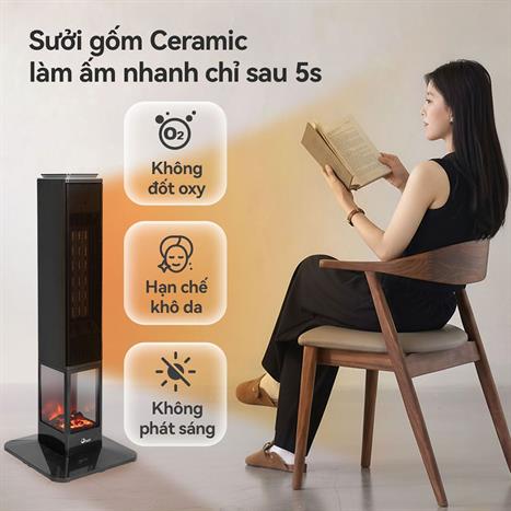 Máy sưởi gốm FujiE VH08 Màu Đen