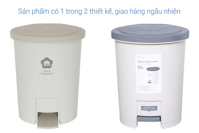 Thùng rác nhựa 12 lít Hiro Inochi HIN.RATR.0012 Màu Kem