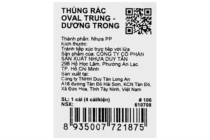 Thùng rác nhựa 12 lít Duy Tân Xanh dương Màu Xanh Dương