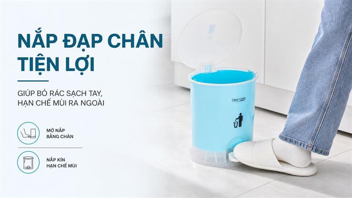 Thùng rác nhựa 12 lít Duy Tân Xanh dương Màu Xanh Dương