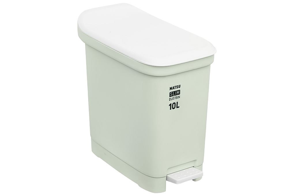 Thùng rác nhựa 10 lít Duy Tân Matsu Slim Màu Xanh lá