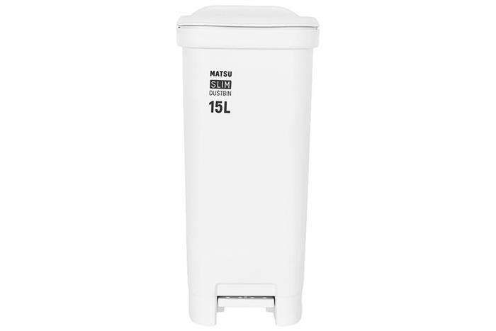 Thùng rác nhựa 15 lít Duy Tân Matsu Slim Màu Trắng