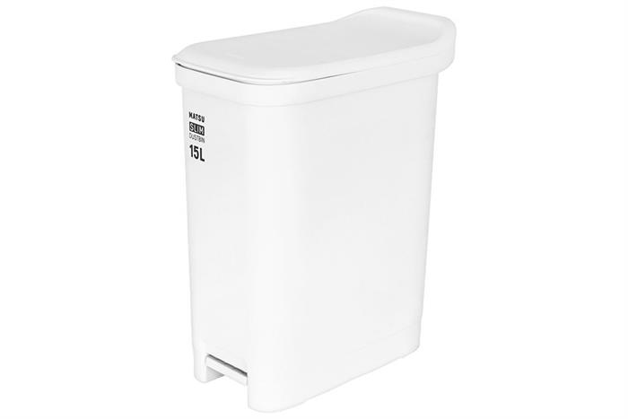 Thùng rác nhựa 15 lít Duy Tân Matsu Slim Màu Trắng