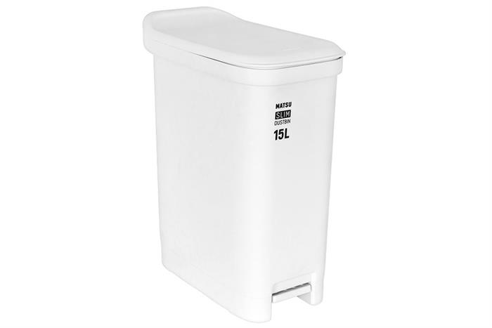 Thùng rác nhựa 15 lít Duy Tân Matsu Slim Màu Trắng