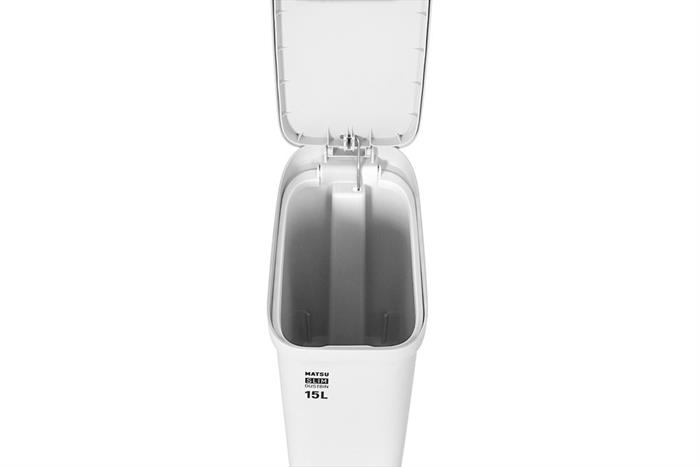 Thùng rác nhựa 15 lít Duy Tân Matsu Slim Màu Trắng