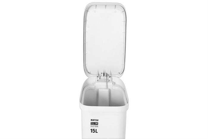 Thùng rác nhựa 15 lít Duy Tân Matsu Slim Màu Trắng