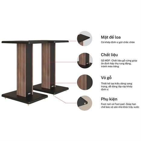 Chân loa 30kg 18x245x350mm KADMA KST50 Màu Nâu đậm