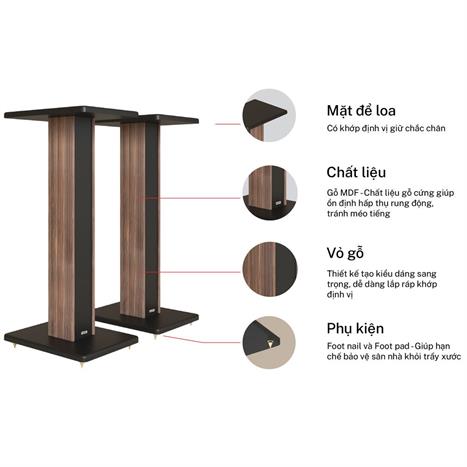 Chân loa 30kg 18x245x350mm KADMA KST70 Màu Nâu đậm