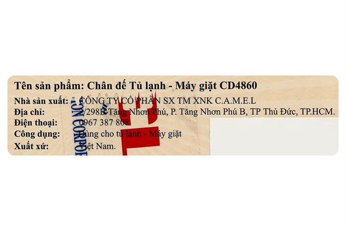 Chân đế máy giặt, tủ lạnh 300 kg 48x60 cm Camel CD4860DN