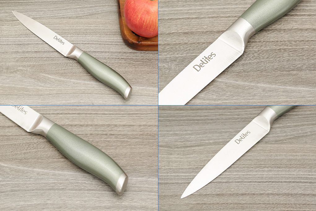 Bộ dao kéo inox Delites LK-2431 Màu Xanh lá