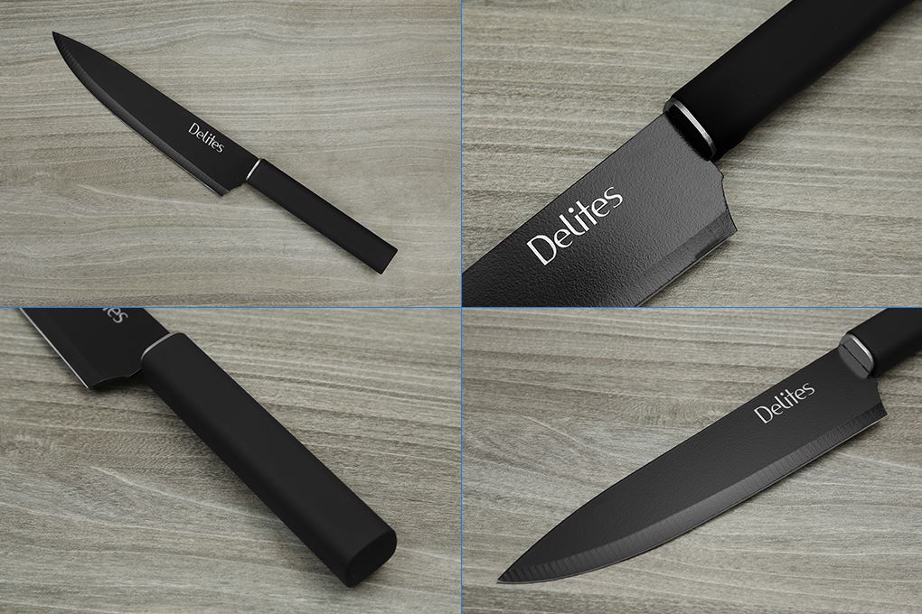 Bộ dao inox Delites LK-S56-3 Màu Đen