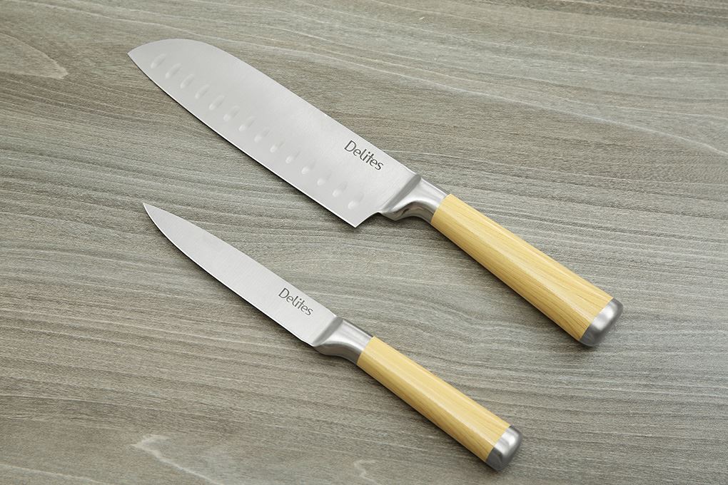 Bộ dao inox Delites LK-318-3 Màu Nâu