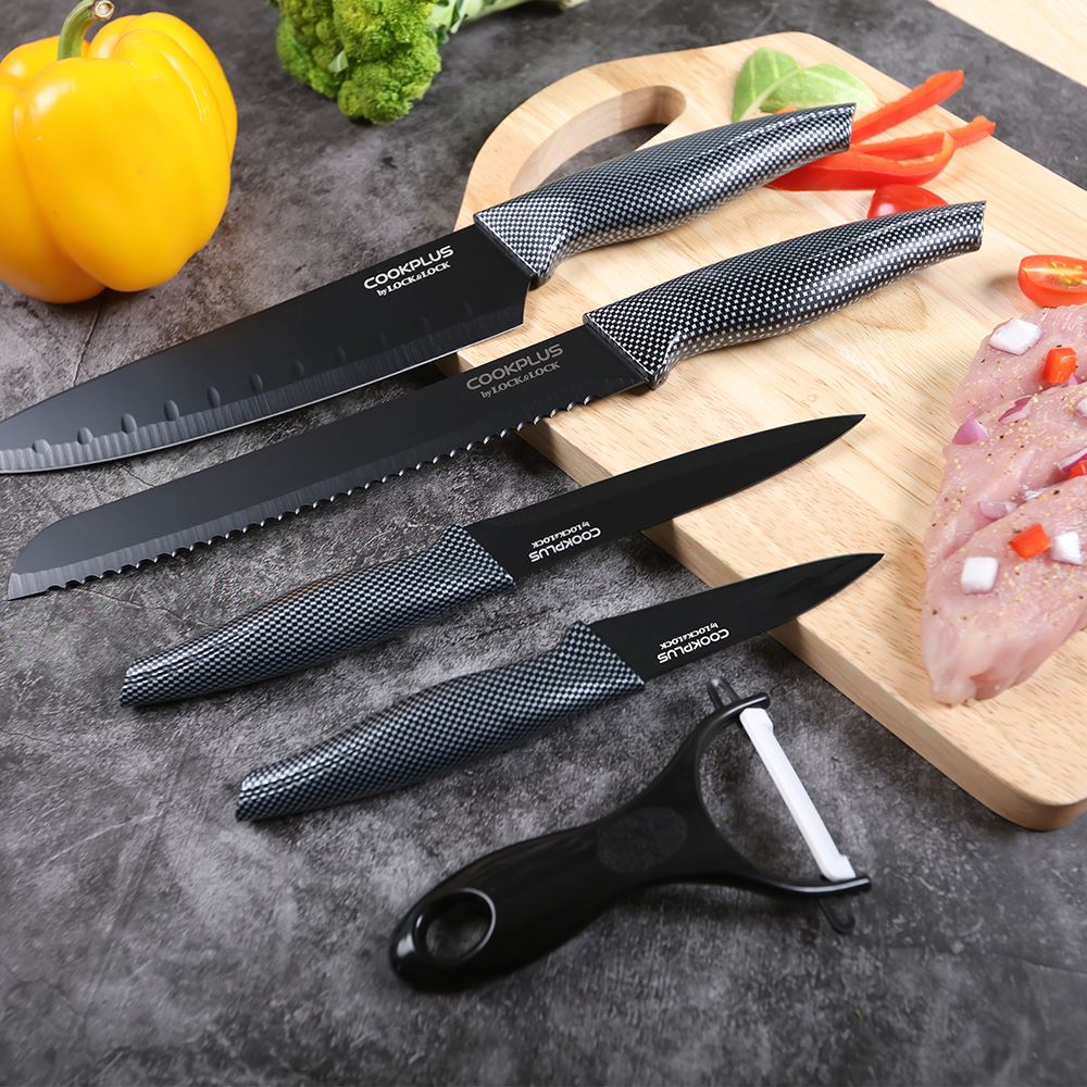 Bộ dao thép không gỉ Lock&Lock CKK101S5BLK Màu Đen
