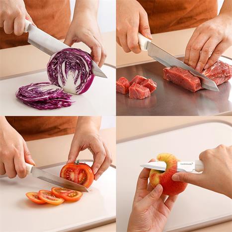 Bộ dao thép không gỉ Lock&Lock CKK307S5 Màu Trắng Ghi