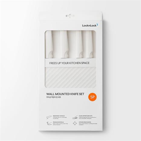 Bộ dao thép không gỉ Lock&Lock CKK307S5 Màu Trắng Ghi